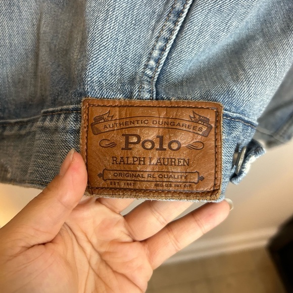 Polo Ralph Lauren Vintage Distressed American Flag Denim Jacket - Picture 4 of 5